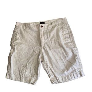 J. Crew Mens Linen Blend Shorts in Cream Size 33W